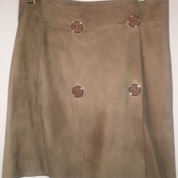 Suede Mini skirt with button detail